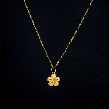 Gold Designer Flower Necklace 21KT - FKJNKL21KM11361