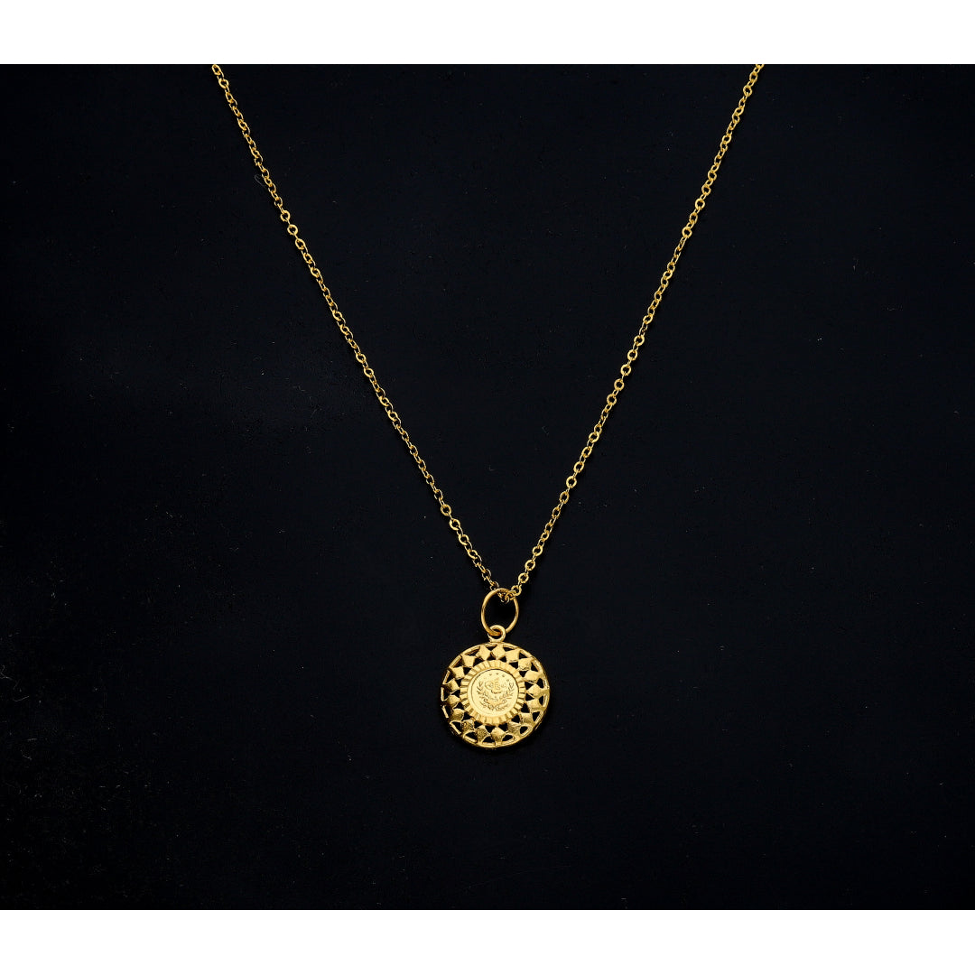 Gold Lira Inspired Necklace 21KT - FKJNKL21KM11362
