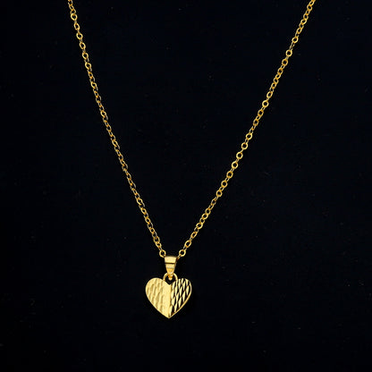 Gold Elegant Heart Necklace 21KT - FKJNKL21KM11364