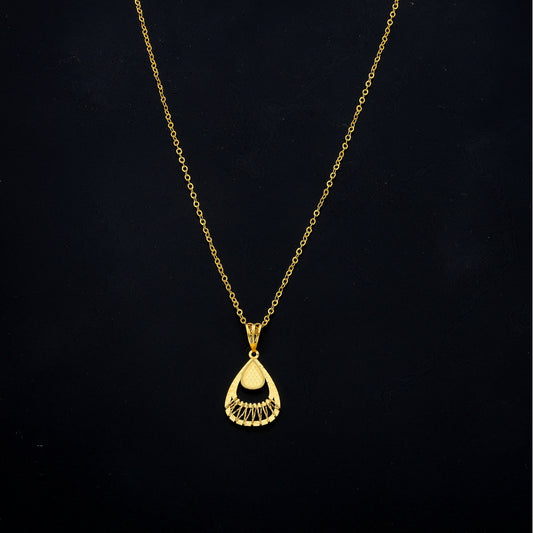 Gold Classic Drop Necklace 21KT - FKJNKL21KM11367