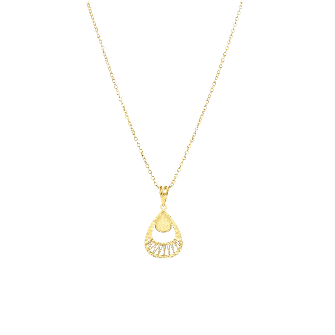 Gold Classic Drop Necklace 21KT - FKJNKL21KM11367