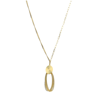 Gold Oval Loop Necklace 21KT - FKJNKL21KM11413