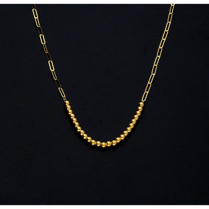 Gold Luxe Beaded Necklace 21KT - FKJNKL21KM11414