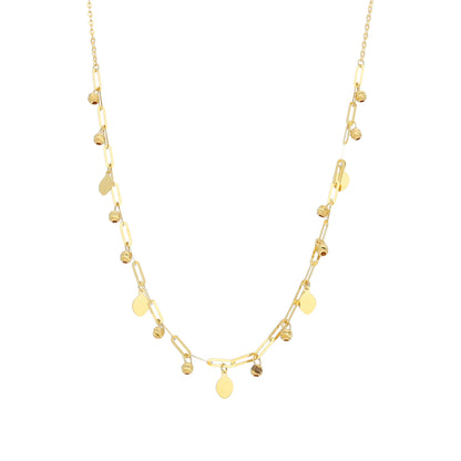 Gold Drop Charm Necklace 21KT - FKJNKL21KM11419