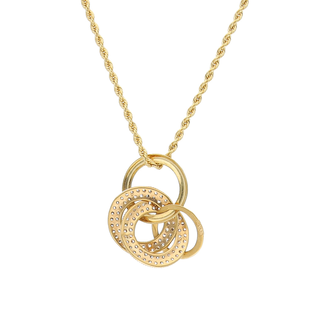 Gold Linked Rings Necklace 21KT - FKJNKL21KM11451