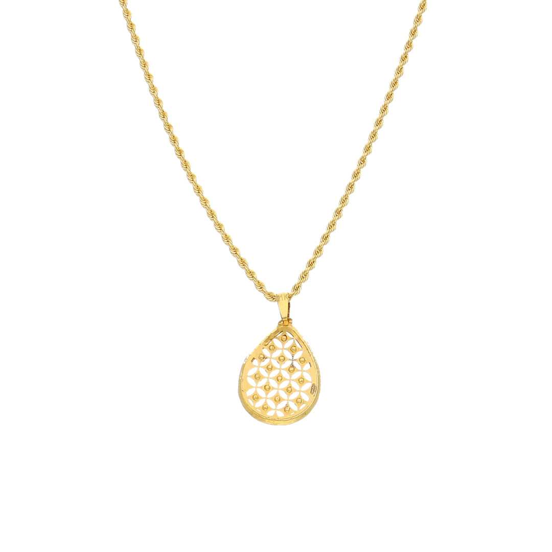 Gold Luxe Teardrop Necklace 21KT - FKJNKL21KM11454