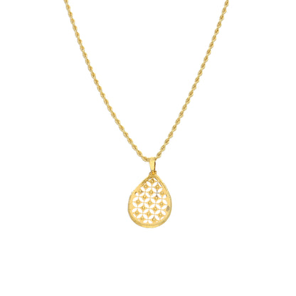 Gold Luxe Teardrop Necklace 21KT - FKJNKL21KM11454