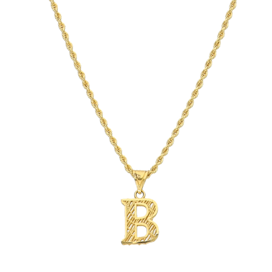 Gold Designer Initial B Necklace 21KT - FKJNKL21KM11457