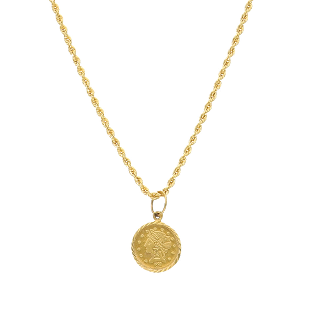 Gold Classic Lira Necklace 21KT - FKJNKL21KM11460