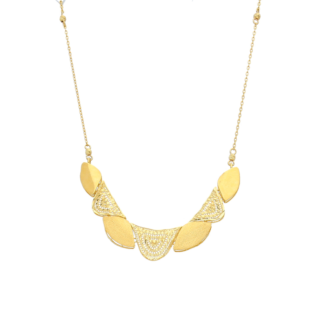 Gold Artistic Link Necklace 21KT - FKJNKL21KM11599