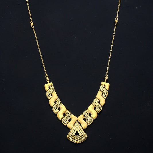 Gold Zigzag Link Necklace 21KT - FKJNKL21KM11600