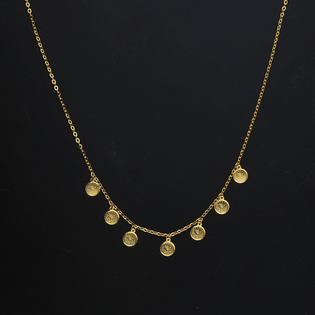 Gold Turkish Lira Necklace 21KT - FKJNKL21KM11611