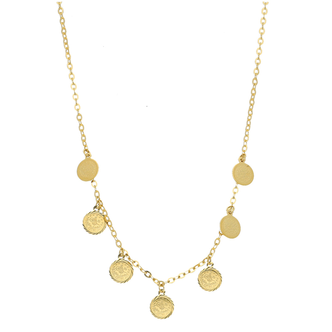 Gold Turkish Lira Necklace 21KT - FKJNKL21KM11611