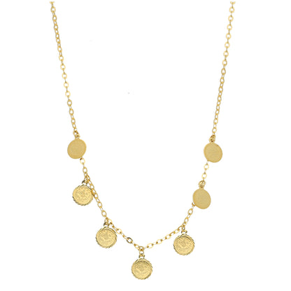 Gold Turkish Lira Necklace 21KT - FKJNKL21KM11611