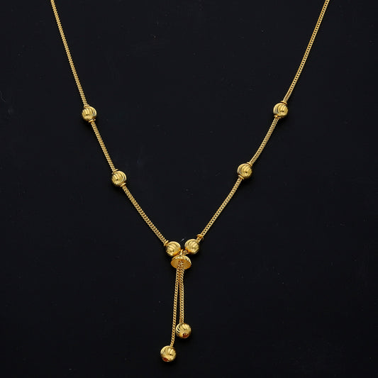 Gold Classic Necklace 21KT - FKJNKL21KM11612