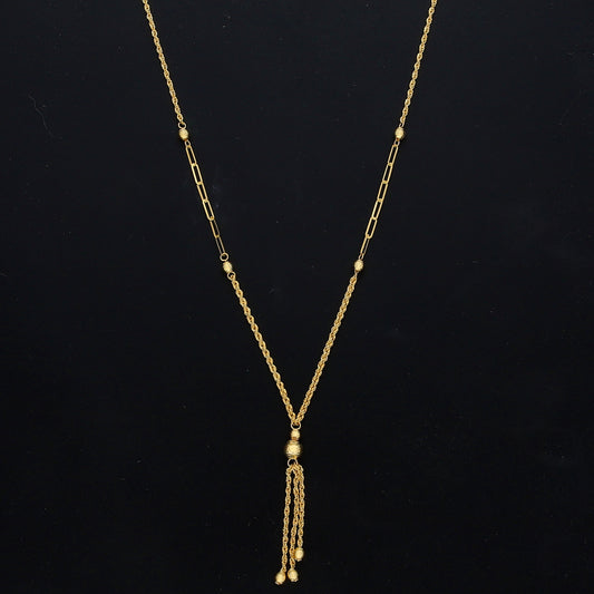 Gold Classic Necklace 21KT - FKJNKL21KM11614