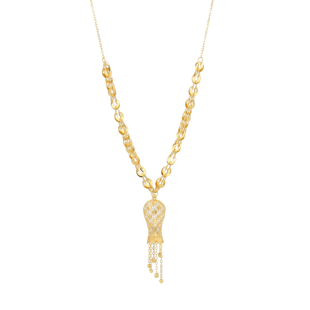 Gold Classic Turkish Necklace 21KT - FKJNKL21KM11615