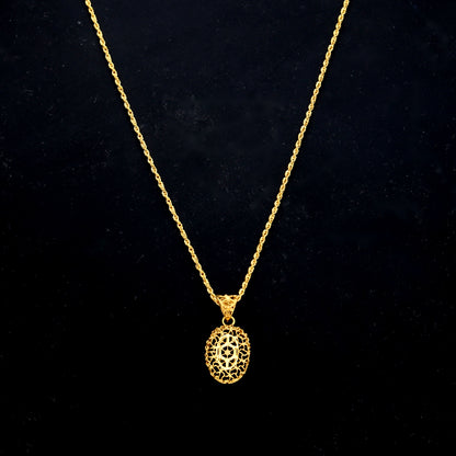 Gold Turkish Design Necklace (Chain With Pendant) 21KT - FKJNKL21KM11728