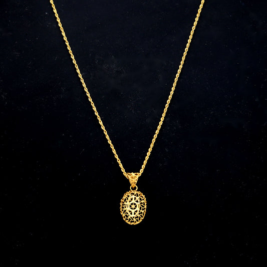 Gold Turkish Design Necklace (Chain With Pendant) 21KT - FKJNKL21KM11728