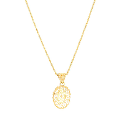 Gold Turkish Design Necklace (Chain With Pendant) 21KT - FKJNKL21KM11728