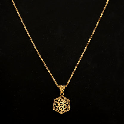 Gold Turkish Design Necklace (Chain With Pendant) 21KT - FKJNKL21KM11729