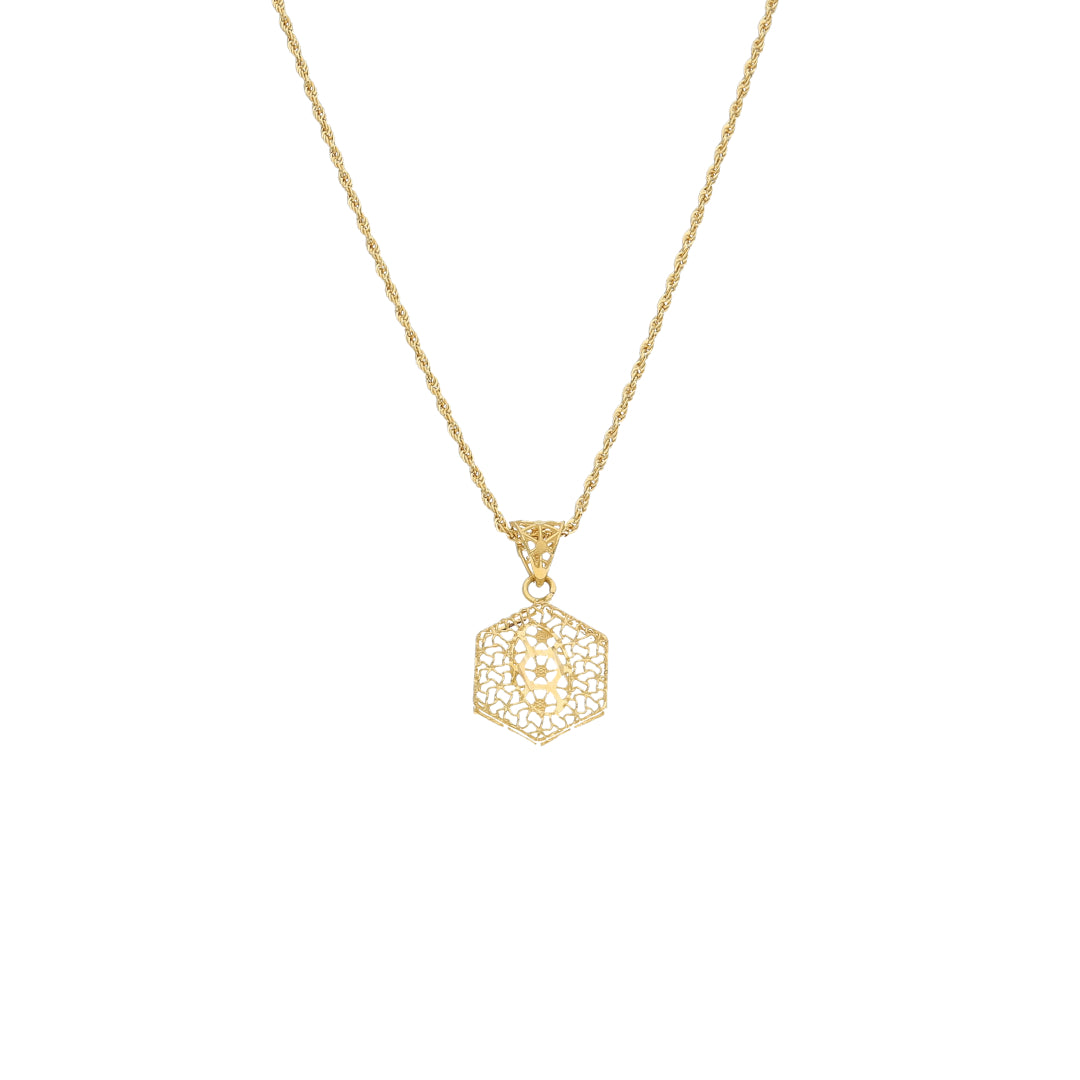 Gold Turkish Design Necklace (Chain With Pendant) 21KT - FKJNKL21KM11729