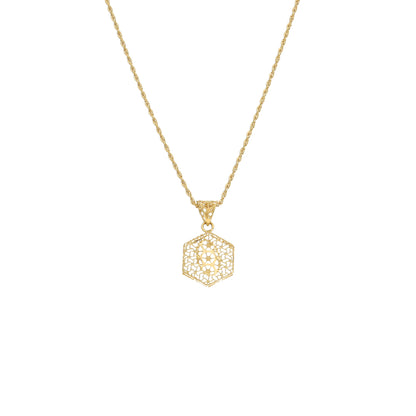 Gold Turkish Design Necklace (Chain With Pendant) 21KT - FKJNKL21KM11729