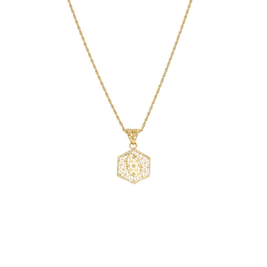 Gold Turkish Design Necklace (Chain With Pendant) 21KT - FKJNKL21KM11729