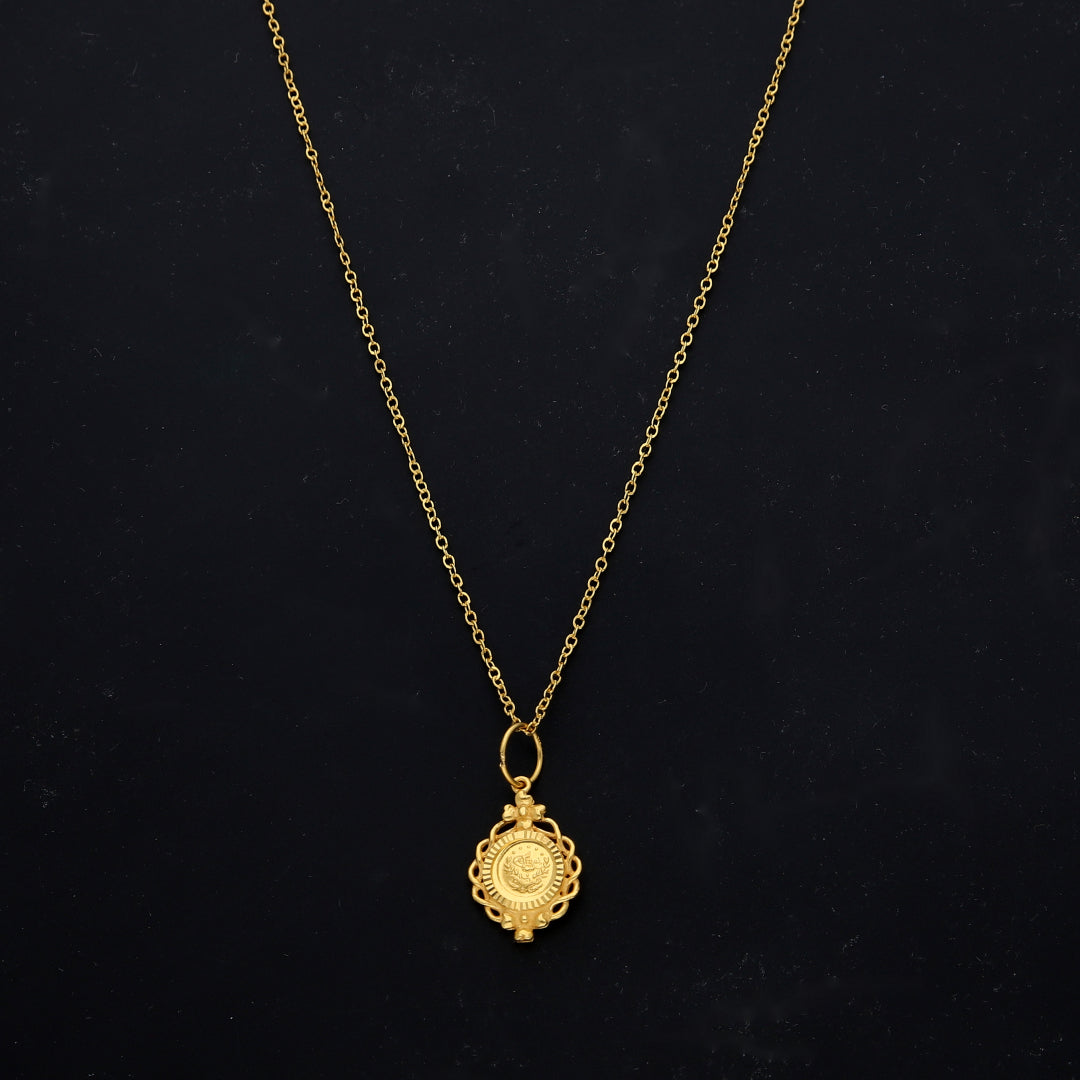 Gold Turkish Design Necklace (Chain With Pendant) 21KT - FKJNKL21KM11730