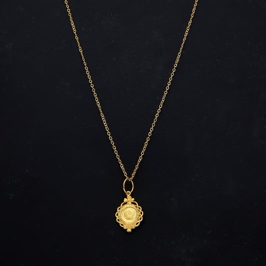 Gold Turkish Design Necklace (Chain With Pendant) 21KT - FKJNKL21KM11730