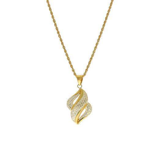 Gold Elegant Design Necklace (Chain With Pendant) 21KT - FKJNKL21KM11770