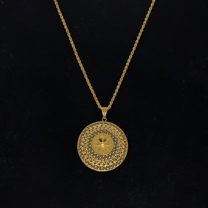 Gold Turkish Design Necklace (Chain With Pendant) 21KT - FKJNKL21KM11771
