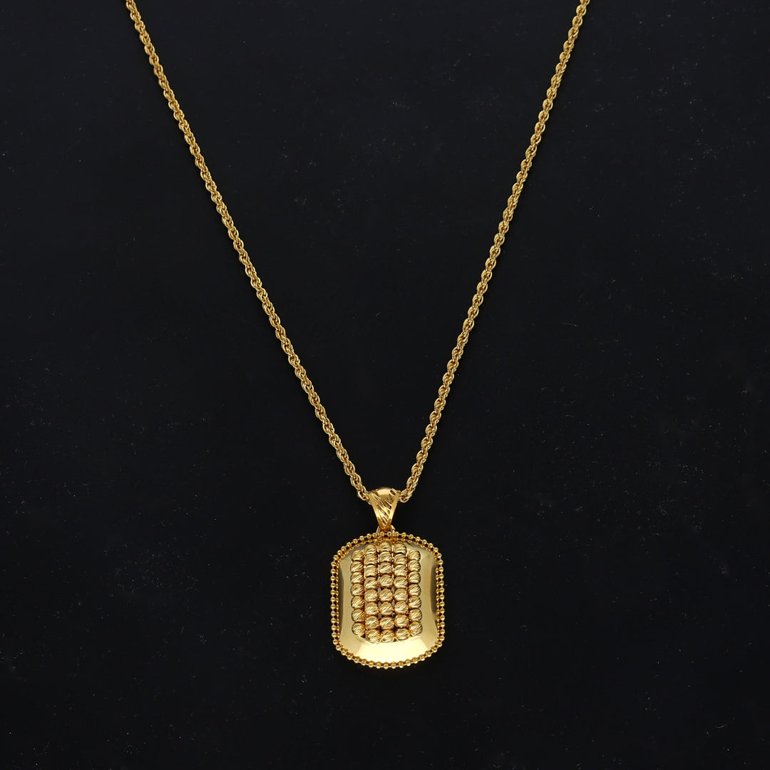 Gold Beads Design Necklace (Chain With Pendant) 21KT - FKJNKL21KM11772