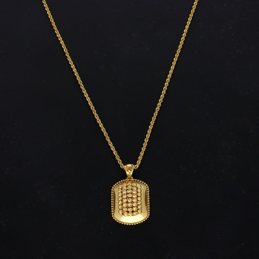 Gold Beads Design Necklace (Chain With Pendant) 21KT - FKJNKL21KM11772