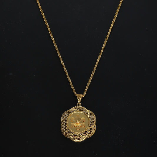 Gold Turkish Design Necklace (Chain With Pendant) 21KT - FKJNKL21KM11773