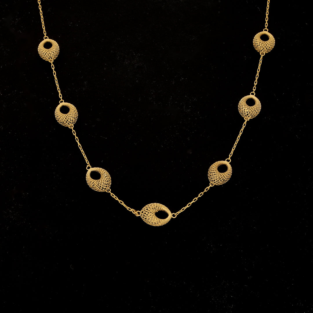 Gold Classic Turkish Necklace 21KT - FKJNKL21KM11800