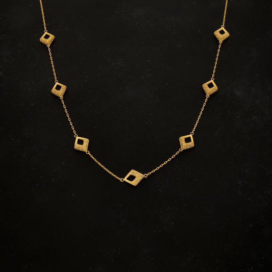Gold Classic Turkish Necklace 21KT - FKJNKL21KM11801