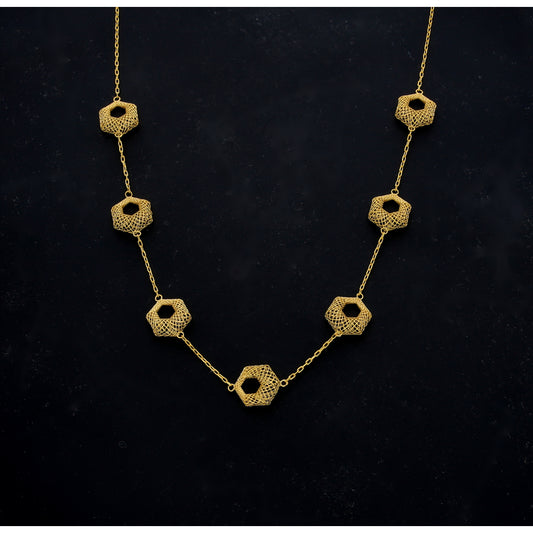 Gold Classic Turkish Necklace 21KT - FKJNKL21KM11802