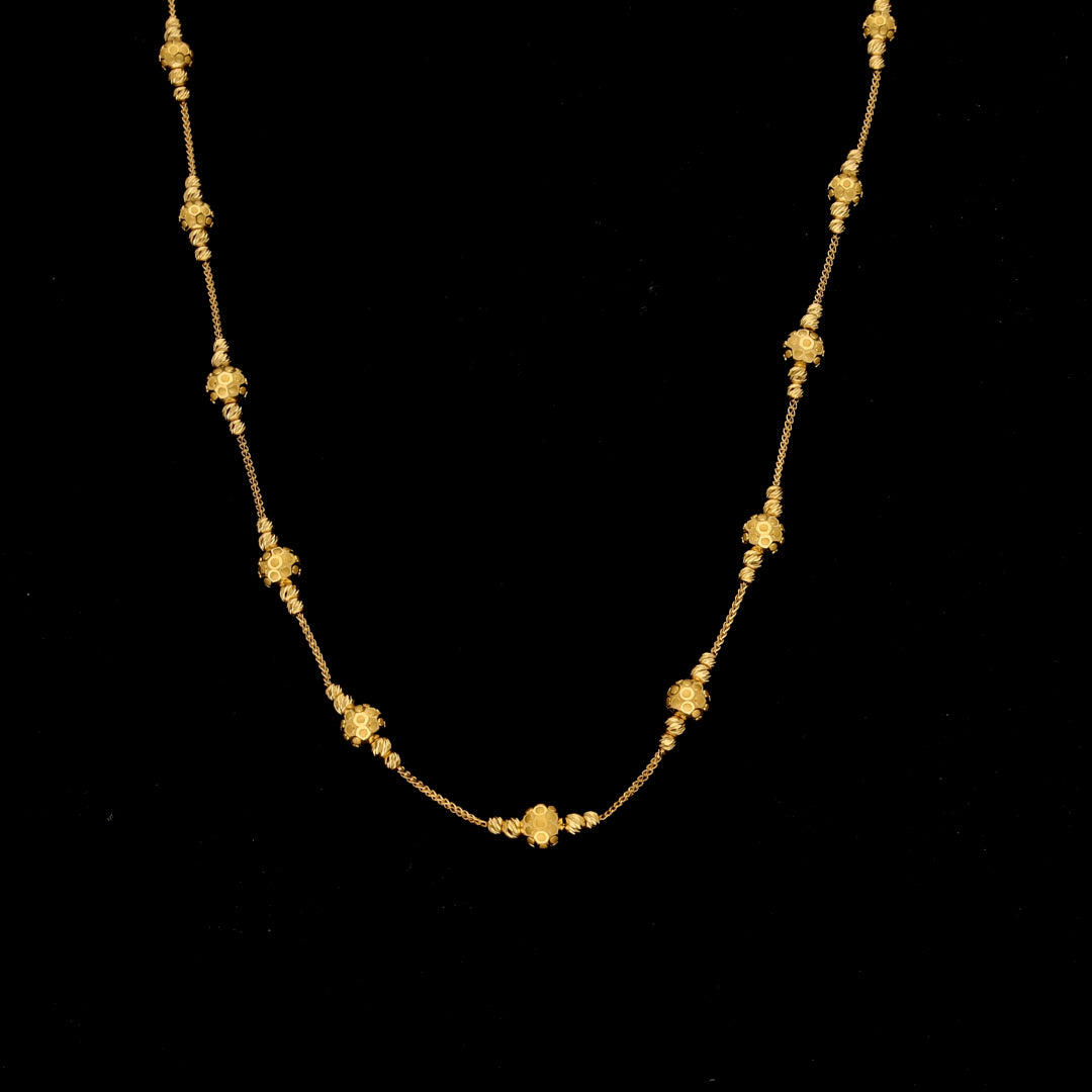 Gold Classic Beads Chain 21KT - FKJCN21KM11804