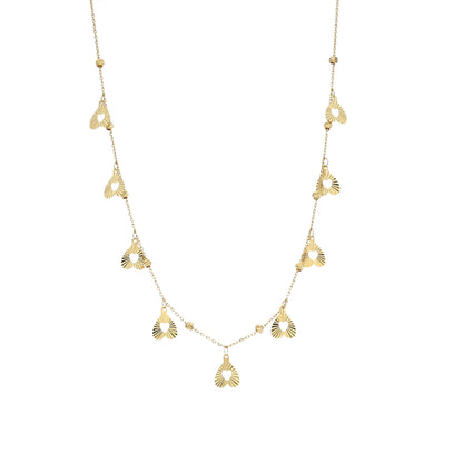 Gold Heart Drop Necklace 21KT - FKJNKL21KM11832