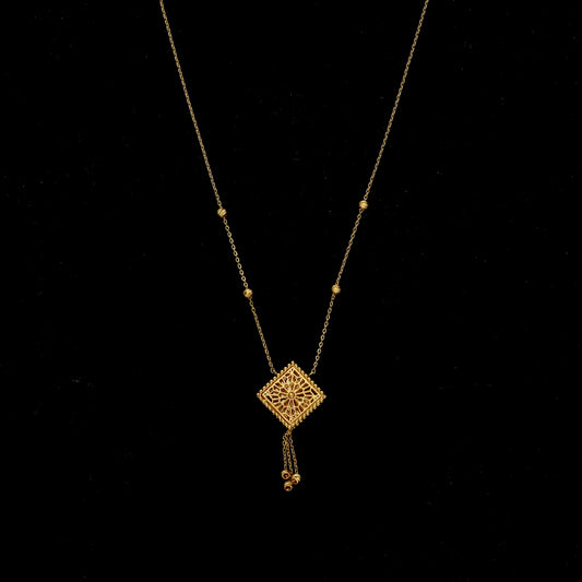 Gold Traditional Necklace 21KT - FKJNKL21KM11852