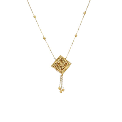Gold Traditional Necklace 21KT - FKJNKL21KM11852