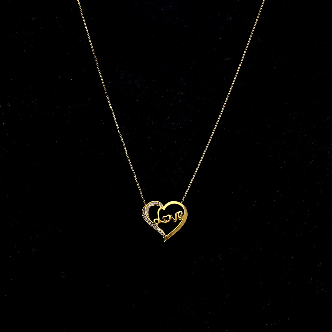 Gold Love Necklace 21KT - FKJNKL21KM11853