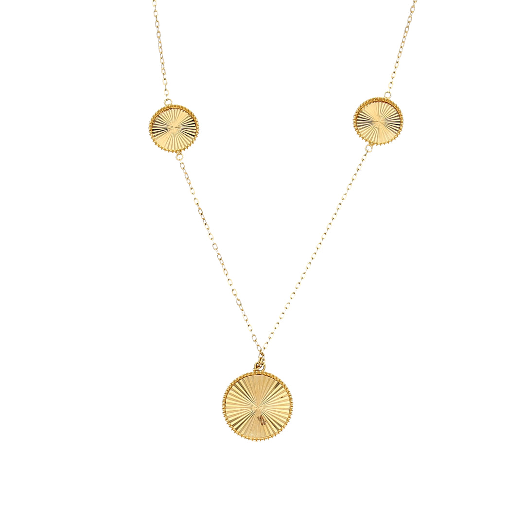 Gold Circle Shaped Necklace 21KT - FKJNKL21KM11855