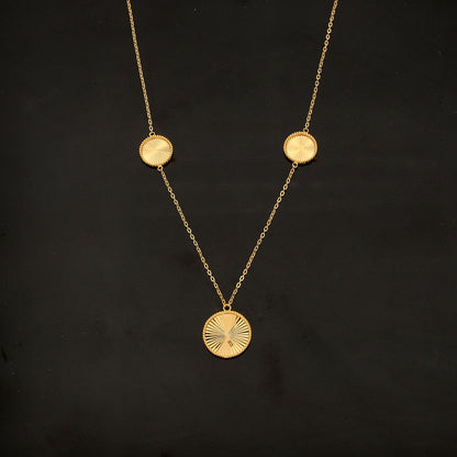 Gold Circle Shaped Necklace 21KT - FKJNKL21KM11855