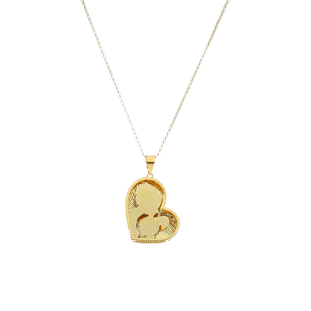 Gold Necklace (Chain with Mother & Daughter Shaped Pendant) 21KT - FKJNKL21KM11856