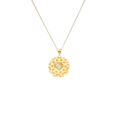 Gold Necklace (Chain with Flower Shaped Pendant) 21KT - FKJNKL21KM11857