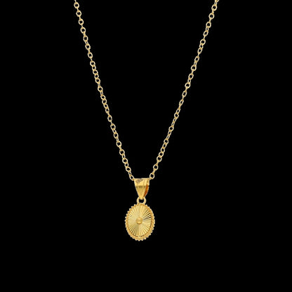 Gold Necklace (Chain With Oval Shaped Pendant) 21KT - FKJNKL21KM11868