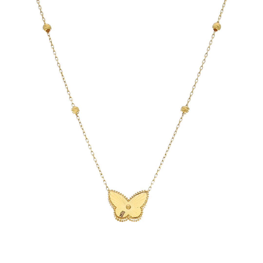 Gold Butterfly Shaped Necklace 21KT - FKJNKL21KM11877