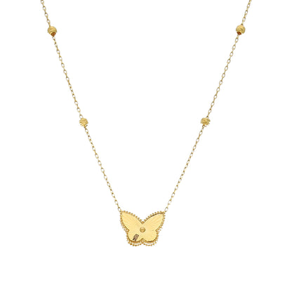 Gold Butterfly Shaped Necklace 21KT - FKJNKL21KM11877